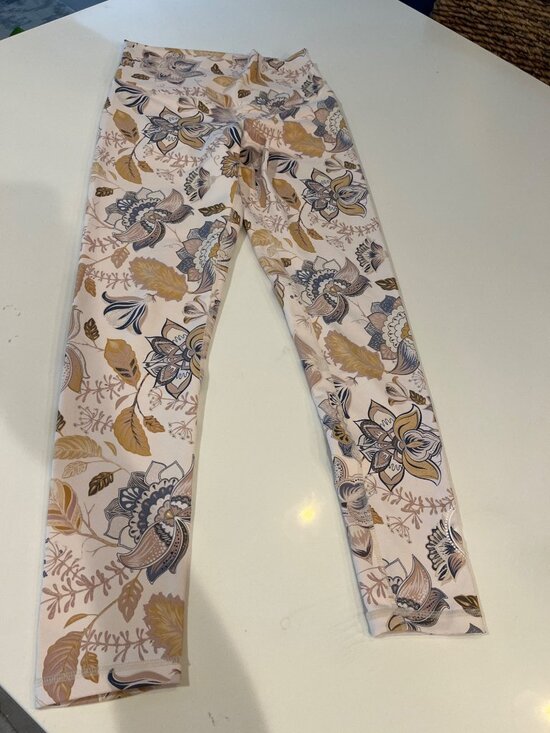 DYI Pants - Floral Print High-Waisted Womens Leggings M Made In USA Polyester & Spandex Blen